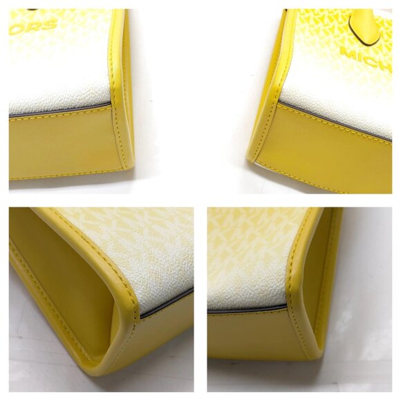 Authentic MICHAEL KORS Yellow PVC Satchel Bag mn195-112525 - Picture 10 of 16